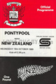 Pontypool v New Zealand 1989 rugby  Programmes